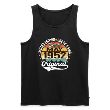 Mai 1952 Geburtstagsgeschenk geboren im Mai 1952 - Männer Premium Bio Tank Top - Schwarz - Vorne - Michal (187cm)