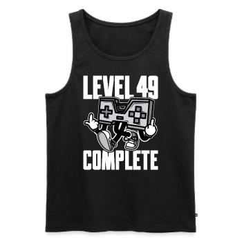 Niveau 49 Cadeau d’anniversaire complet 49 ans - Débardeur bio Premium Homme - noir - Devant - Michal (187cm)