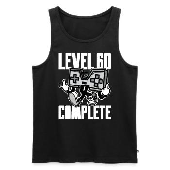 Level 60 Complete Birthday Gift 60 Years - Men's Premium Organic Tank Top - black - Front - AI Model Male 178 light (178cm)