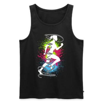 Running Sports Jogger Woman Racing Jogging Running - Men's Premium Organic Tank Top - black - Front - AI Model Male 178 light (178cm)