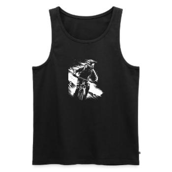 Cadeau de vélo de montagne pour les vététistes - Débardeur bio Premium Homme - noir - Devant - Michal (187cm)