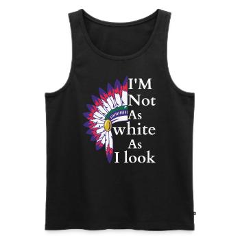 I'm not as white as i look America Native pride - Men's Premium Organic Tank Top - black - Front - Michal (187cm)