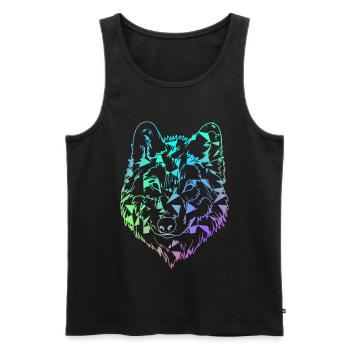 wolf - Men's Premium Organic Tank Top - black - Front - Michal (187cm)