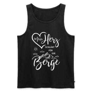 Wandern Berge Herzschlag Berg Fahrrad Mountainbike - Männer Premium Bio Tank Top - Schwarz - Vorne - Michal (187cm)