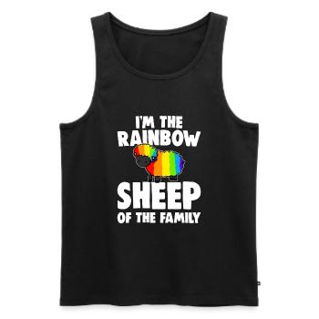 I‘m the rainbow sheep of the family LGBT - Männer Premium Bio Tank Top - Schwarz - Vorne - AI Model Male 178 light (178cm)