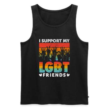 LGBT Friends - Men's Premium Organic Tank Top - black - Front - Michal (187cm)