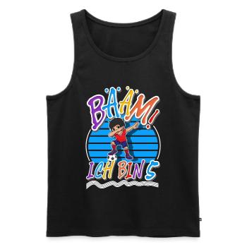 5. Geburtstag Kinder Fußball - Männer Premium Bio Tank Top - Schwarz - Vorne - AI Model Male 178 light (178cm)