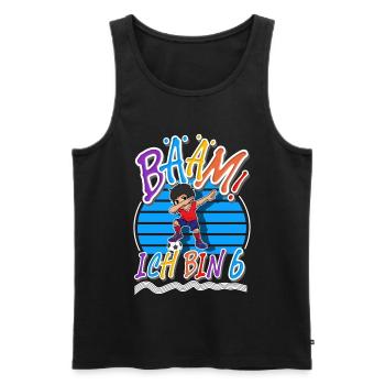6. Geburtstag Kinder Fußball - Männer Premium Bio Tank Top - Schwarz - Vorne - AI Model Male 178 light (178cm)
