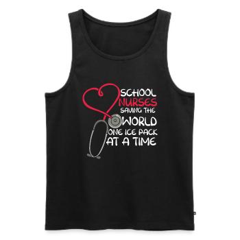 Geschenk der Schulkrankenschwester - Männer Premium Bio Tank Top - Schwarz - Vorne - Michal (187cm)