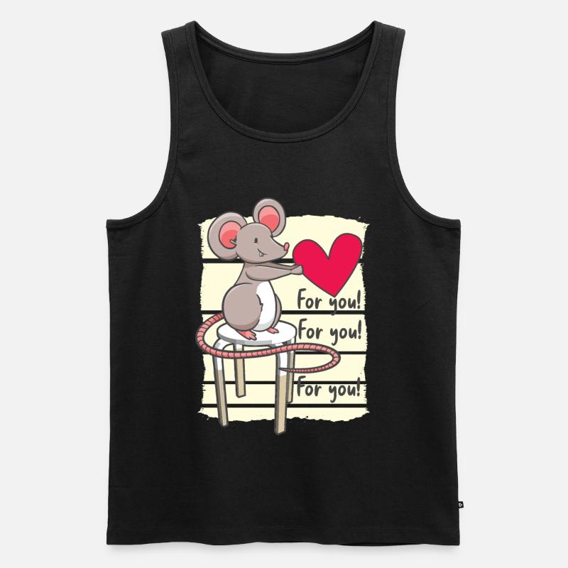 Süße Maus mit Herz - Männer Premium Bio Tank Top - Schwarz