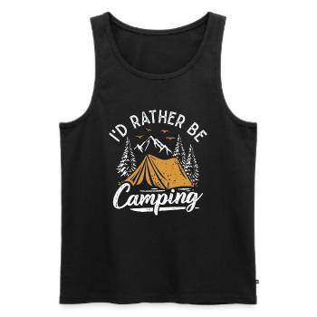 Camping Camping Mountains Hiking Camper - Men's Premium Organic Tank Top - black - Front - Michal (187cm)