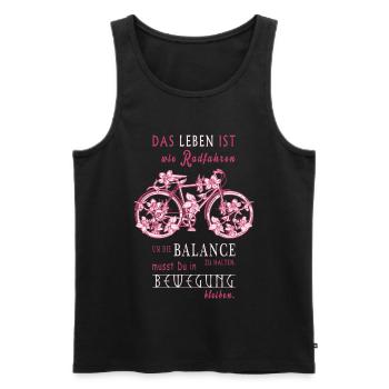 Life is like cycling - Men's Premium Organic Tank Top - black - Front - Michal (187cm)