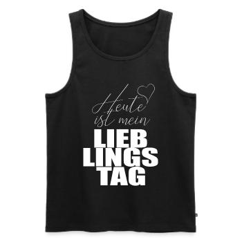 Heute ist mein Lieblingstag Herz - Männer Premium Bio Tank Top - Schwarz - Vorne - Michal (187cm)