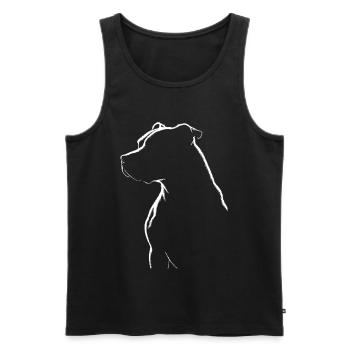 Pitbull Silhouett - Débardeur bio Premium Homme - noir - Devant - AI Model Male 178 light (178cm)