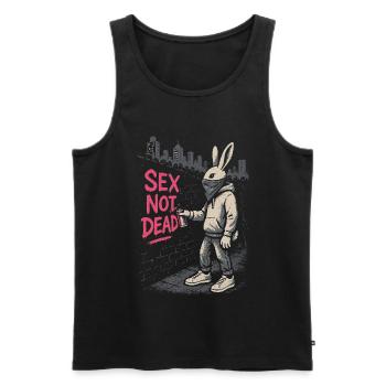 Spray Graffiti Sex Not Dead Bunny Urban Street Art - Men's Premium Organic Tank Top - black - Front - AI Model Male 178 light (178cm)