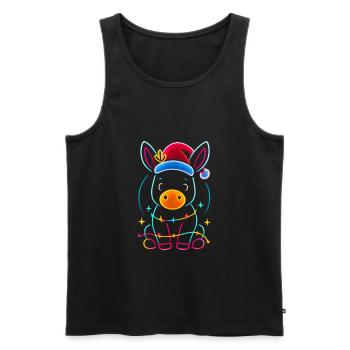 Donkey Elf Christmas Funny Gift - Men's Premium Organic Tank Top - black - Front - Michal (187cm)