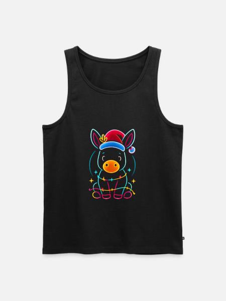 Donkey Elf Christmas Funny Gift - Men's Premium Organic Tank Top - black