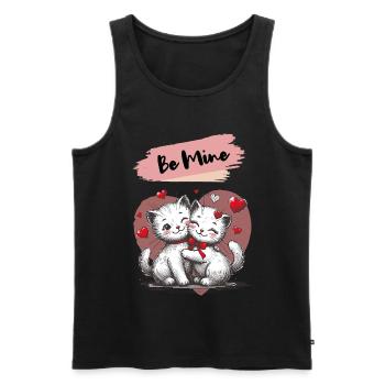 Sois à moi, câlins de chat avec des cœurs - Débardeur bio Premium Homme - noir - Devant - AI Model Male 178 light (178cm)