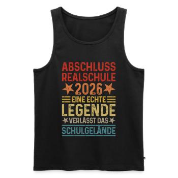 Secondary school leaving certificate 2026 - Men's Premium Organic Tank Top - black - Front - AI Model Male 178 light (178cm)