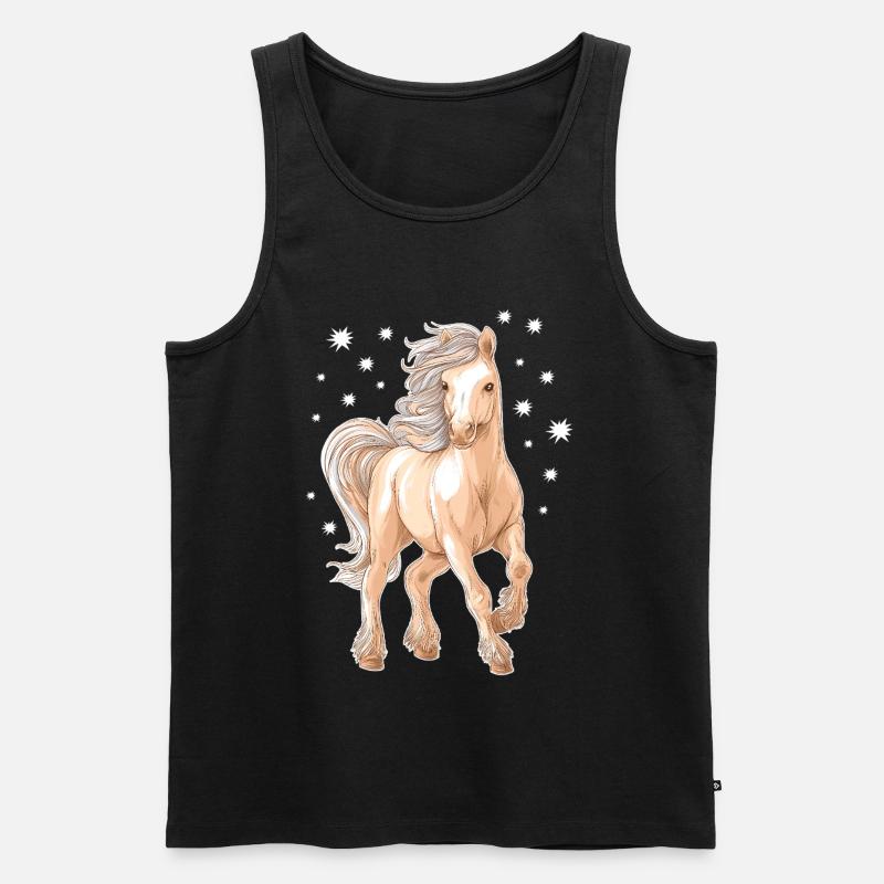 Pferd Pony - Männer Premium Bio Tank Top - Schwarz