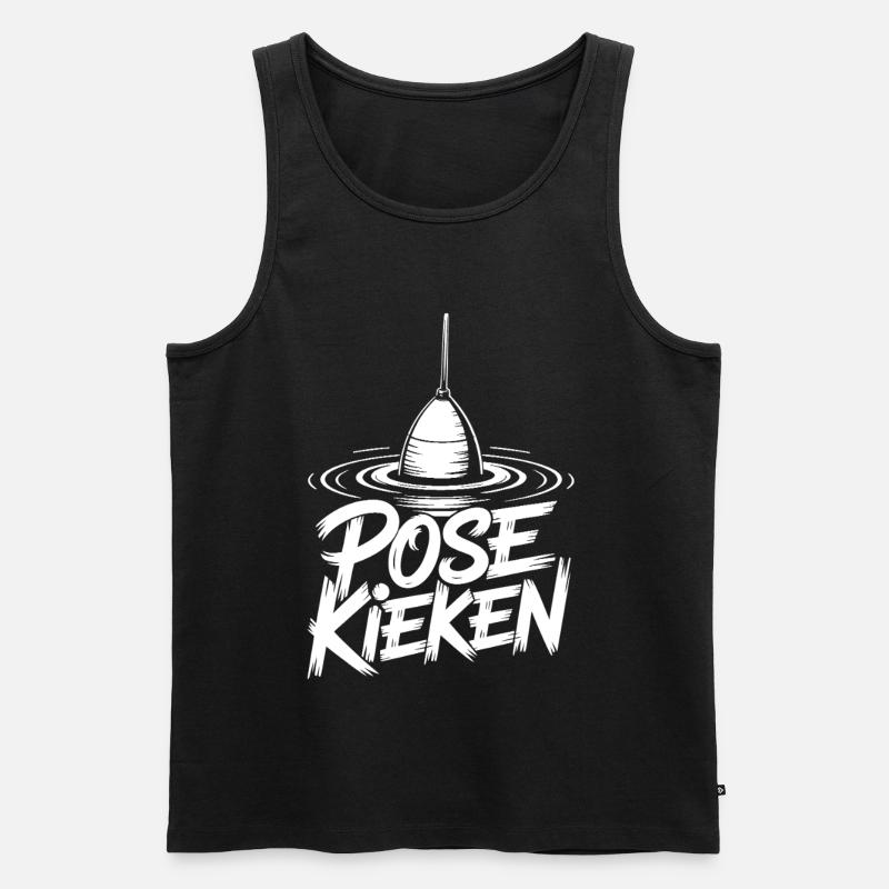 Fischen Pose Humor - Männer Premium Bio Tank Top - Schwarz