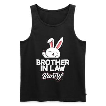 Joyeuse Pâques, douce chasse aux œufs du lapin, œufs de Pâques - Débardeur bio Premium Homme - noir - Devant - Michal (187cm)