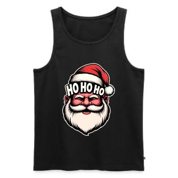 Dessin animé vintage de Noël Santa Ho - Débardeur bio Premium Homme - noir - Devant - Michal (187cm)