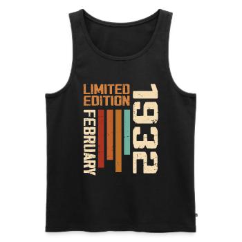 Born in February 1932 Retro 1932 Birthday - Men's Premium Organic Tank Top - black - Front - Michal (187cm)