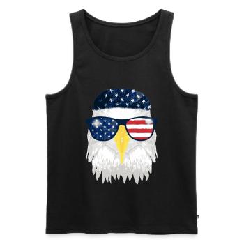 USA eagle with headscarf - Men's Premium Organic Tank Top - black - Front - AI Model Male 178 light (178cm)