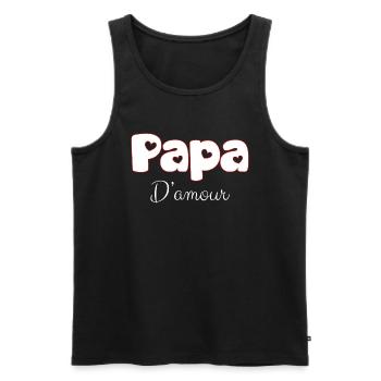 Mon Papa D'Amour Unique Et Incroyable - Débardeur bio Premium Homme - noir - Devant - Michal (187cm)