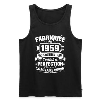 Fabriquée en 1959 - Cadeau d'anniversaire 64 ans - Débardeur bio Premium Homme - noir - Devant - Michal (187cm)