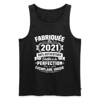 Fabriquée en 2021 - Cadeau d'anniversaire 2 ans - Débardeur bio Premium Homme - noir - Devant - Michal (187cm)