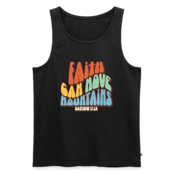 Faith Can Move Mountains Christian Verses - Men's Premium Organic Tank Top - black - Front - AI Model Male 178 light (178cm)