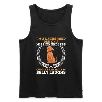 Ich bin ein Dackelvater auf einer Mission Hundebesitzer Wiener - Männer Premium Bio Tank Top - Schwarz - Vorne - AI Model Male 178 light (178cm)