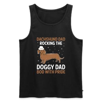 Dackel Papa Schaukelt Den Doggy Dad Körper Mit Stolz - Männer Premium Bio Tank Top - Schwarz - Vorne - Michal (187cm)
