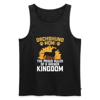 Dackel Mama Die stolze Herrscherin eines Wiener Königreichs - Männer Premium Bio Tank Top - Schwarz - Vorne - AI Model Male 178 light (178cm)