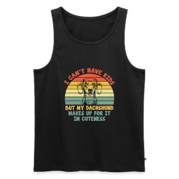 Ich kann keine Kinder haben, aber mein Dackelhund Hund Liebhaber Hund O - Männer Premium Bio Tank Top - Schwarz - Vorne - AI Model Male 178 light (178cm)