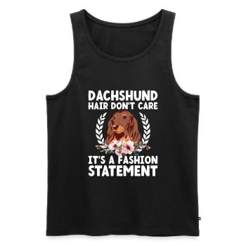 Dackelhaar ist es egal, es ist ein modisches Statement - Männer Premium Bio Tank Top - Schwarz - Vorne - AI Model Male 178 light (178cm)