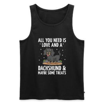 Alles, was Sie brauchen, ist Liebe und ein Dackelhund-Liebhaberhund - Männer Premium Bio Tank Top - Schwarz - Vorne - AI Model Male 178 light (178cm)