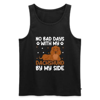 Keine schlechten Tage mit meinem Dackel an meiner Seite Hundeliebhaber - Männer Premium Bio Tank Top - Schwarz - Vorne - AI Model Male 178 light (178cm)