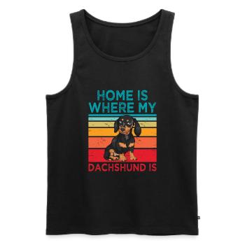 La maison est l’endroit où mon teckel est Dog Lover Dog Owner - Débardeur bio Premium Homme - noir - Devant - Michal (187cm)