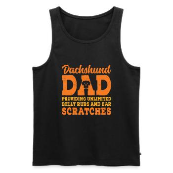 Dachshund Dad Providing Unlimited Belly Rubs Dog L - Men's Premium Organic Tank Top - black - Front - Michal (187cm)