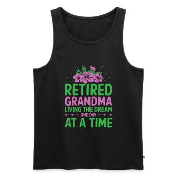 Grand-mère retraitée Pension de retraite Grand-mère Reti - Débardeur bio Premium Homme - noir - Devant - Michal (187cm)
