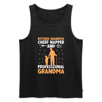 Grand-mère retraitée Pension de retraite Grand-mère Reti - Débardeur bio Premium Homme - noir - Devant - Michal (187cm)