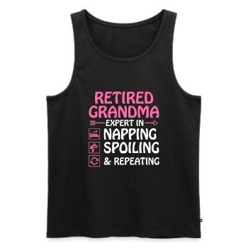 Grand-mère retraitée Pension de retraite Grand-mère Reti - Débardeur bio Premium Homme - noir - Devant - Michal (187cm)