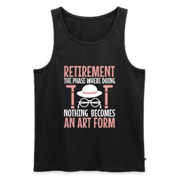 Grand-mère retraitée Pension de retraite Grand-mère Reti - Débardeur bio Premium Homme - noir - Devant - Michal (187cm)