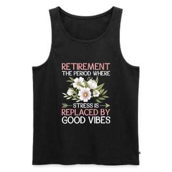 Grand-mère retraitée Pension de retraite Grand-mère Reti - Débardeur bio Premium Homme - noir - Devant - Michal (187cm)