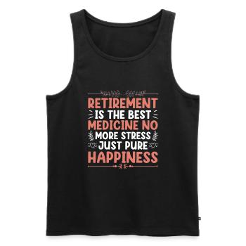 Grand-mère retraitée Pension Infirmière infirmière en soins infirmiers - Débardeur bio Premium Homme - noir - Devant - Michal (187cm)