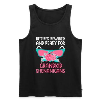 Grand-mère retraitée Pension Infirmière infirmière en soins infirmiers - Débardeur bio Premium Homme - noir - Devant - Michal (187cm)