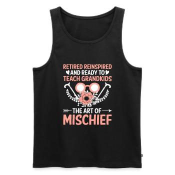 Retired Grandma Pensioner Pension Teacher Teach Re - Men's Premium Organic Tank Top - black - Front - Michal (187cm)